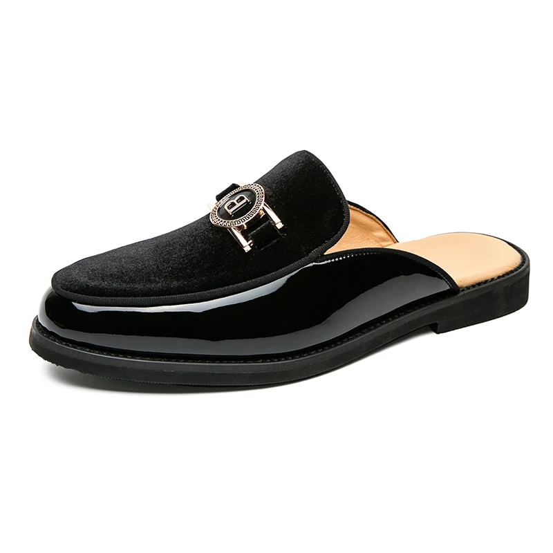 Leather Casual Shoes For Men Luxury Black Mules Fashion Flats Summer Breathable Outdoor Slippers Male Slip On Loafers Designer leather shoes