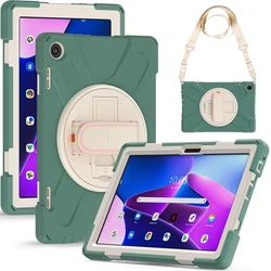 Silicone Shockproof Rotating Stand Case with Handle for Xiaoxin Pad 10.6 (Emerald Green)