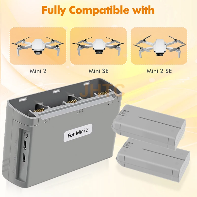 Lot premium de 3 batteries DJI avec chargeur, prêt à l'emploi pour drone