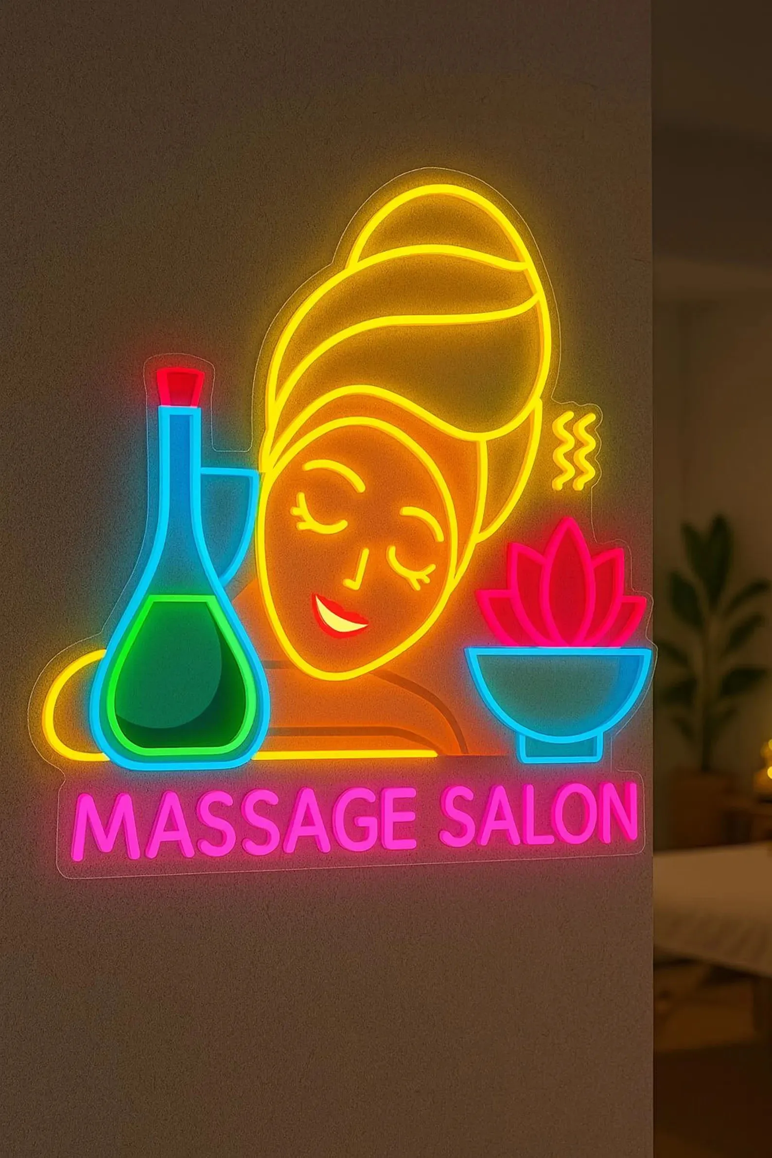 미용 및 개인 관리 네온 사인, 미용실 네온 사인, 미용실 LED 장식, 이발소 네온 장식, 스파 LED 사인, 비즈니스