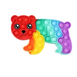 Juguetes sensoriales para niños y adultos, Panda arcoíris, antiestrés, juego de empuje interesante, regalo, Mini juguetes de empuje