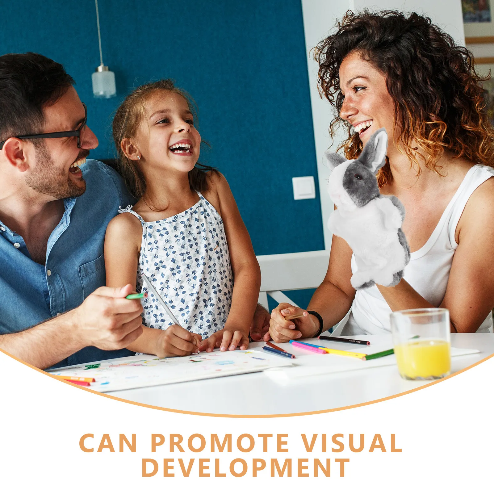 1Pcs 어린이 토끼 손 인형 부드러운 동물 모양 장갑 이야기 속에 등장하는 역할 창의력과 상상력