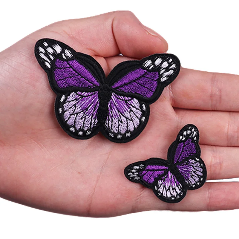 2PCS 21Color Butterfly Embroidered Patch Badges Iron On Patches For Clothing Thermoadhesive Patches On Clothes Sewing Appliques