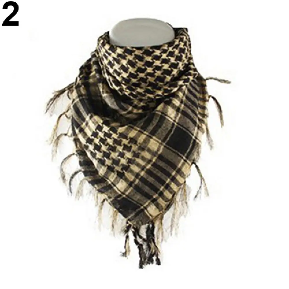 100cm Cotton Plaid Scarves Camping Hiking Scarf Windproof Army Military Cycling Scarf Muslim Hijab Desert Arabian Scarf 3