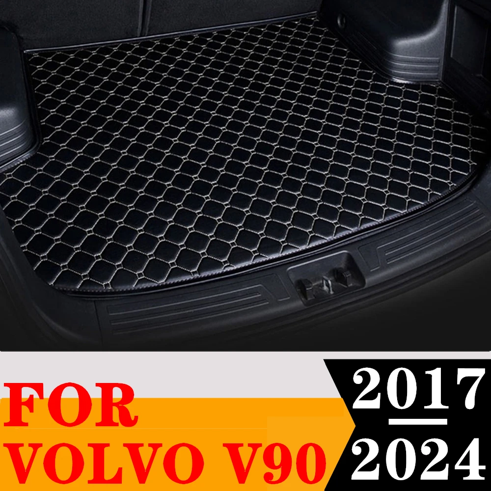 

Коврик для багажника автомобиля, подходящий для Volvo V90 2024 2023 2022 2021 2020 2019 2018 2017, задний поднос для груза, поднос для багажника, коврик для багажа, ковер, детали