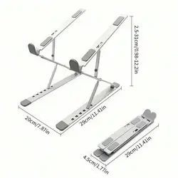 Compact Aluminum Alloy Foldable Laptop & Tablet Stand (Silver)