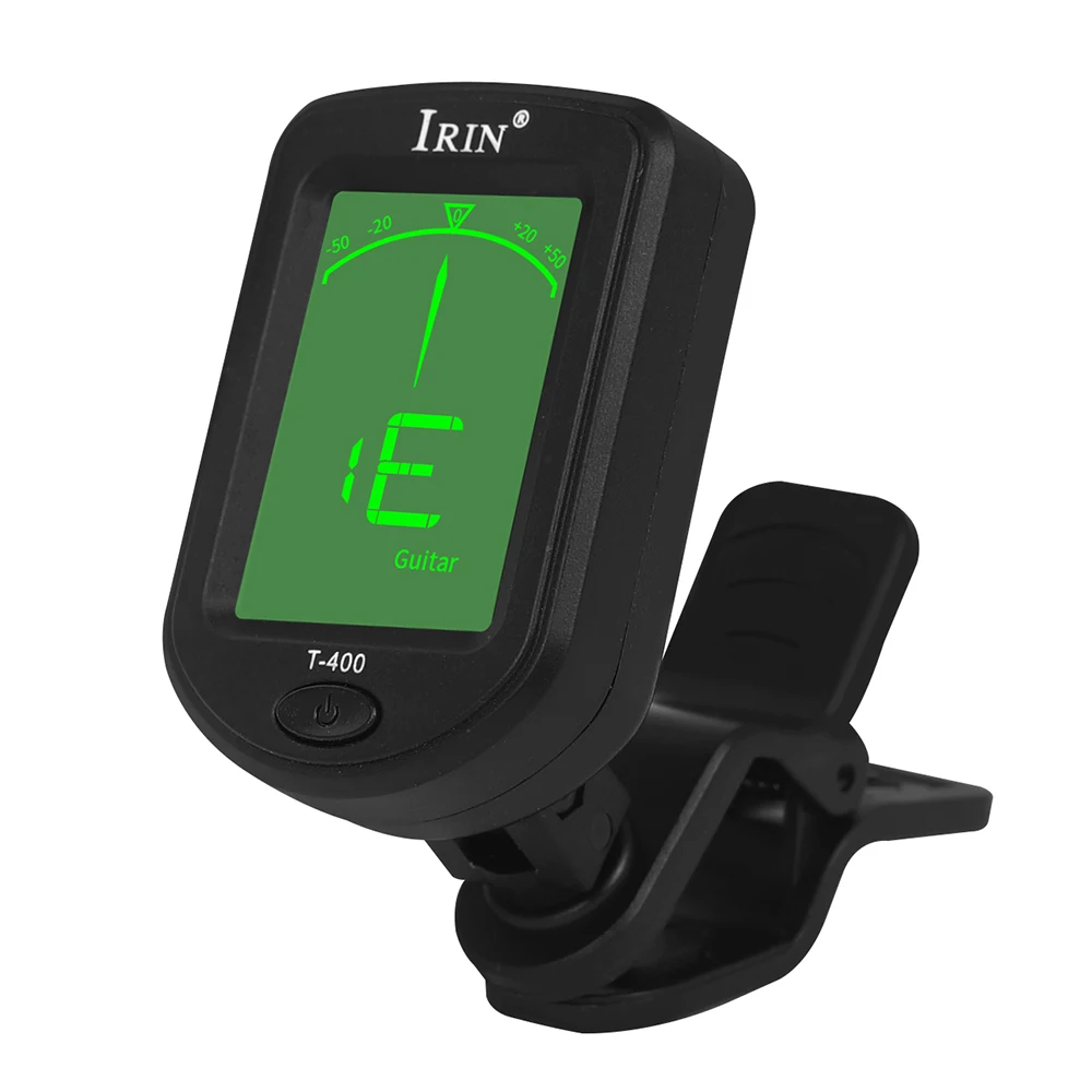 IRIN T-400 Guitar Tuner Digital Clip-On Tone Tuner para Ukulele Elétrico Violino Baixo Universal 360 Graus Rotatable Sensível