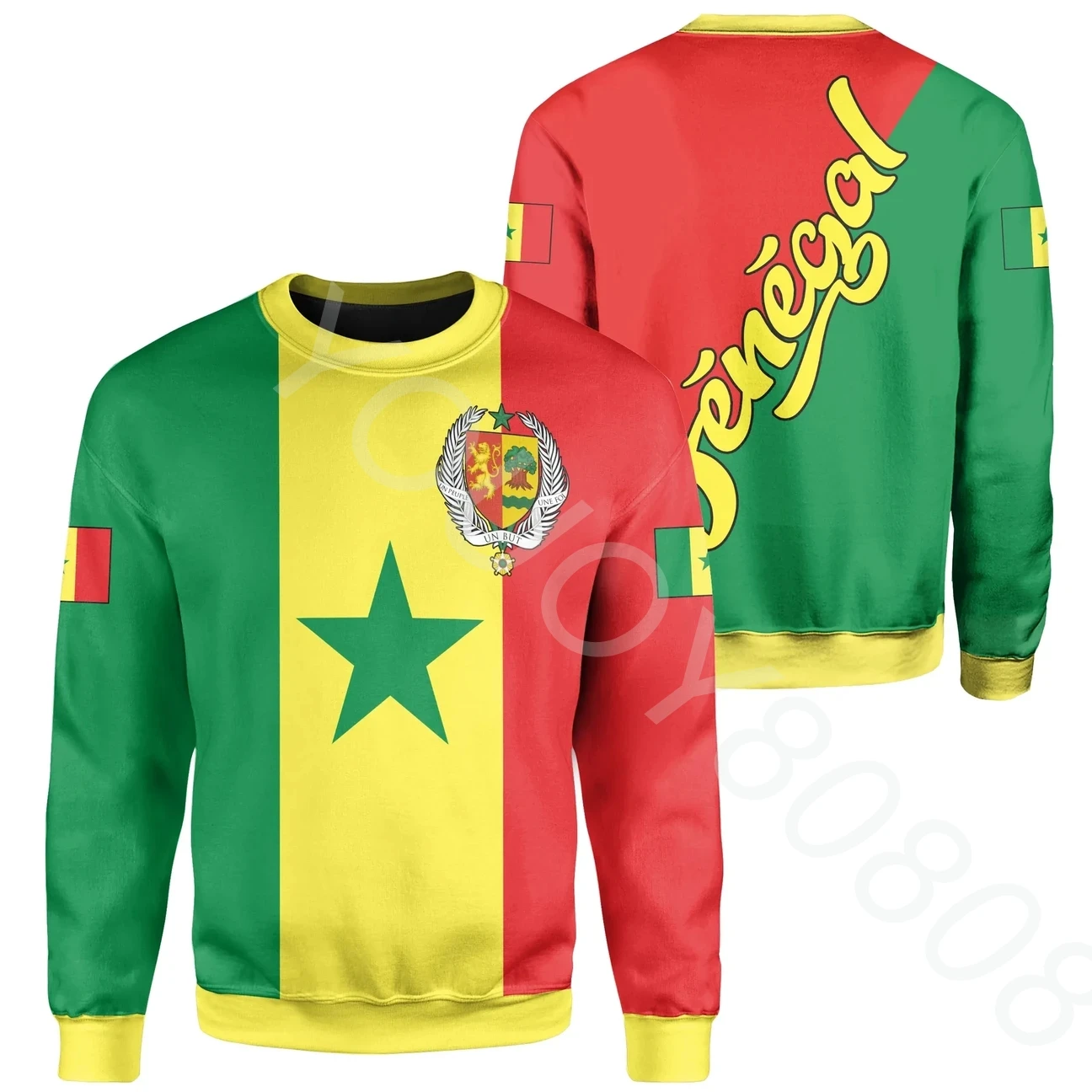 

African Zone Sweatshirts Crew Neck Casual Sports Senegalese Sweatshirts Mens Womens Casual Street Sweatshirts