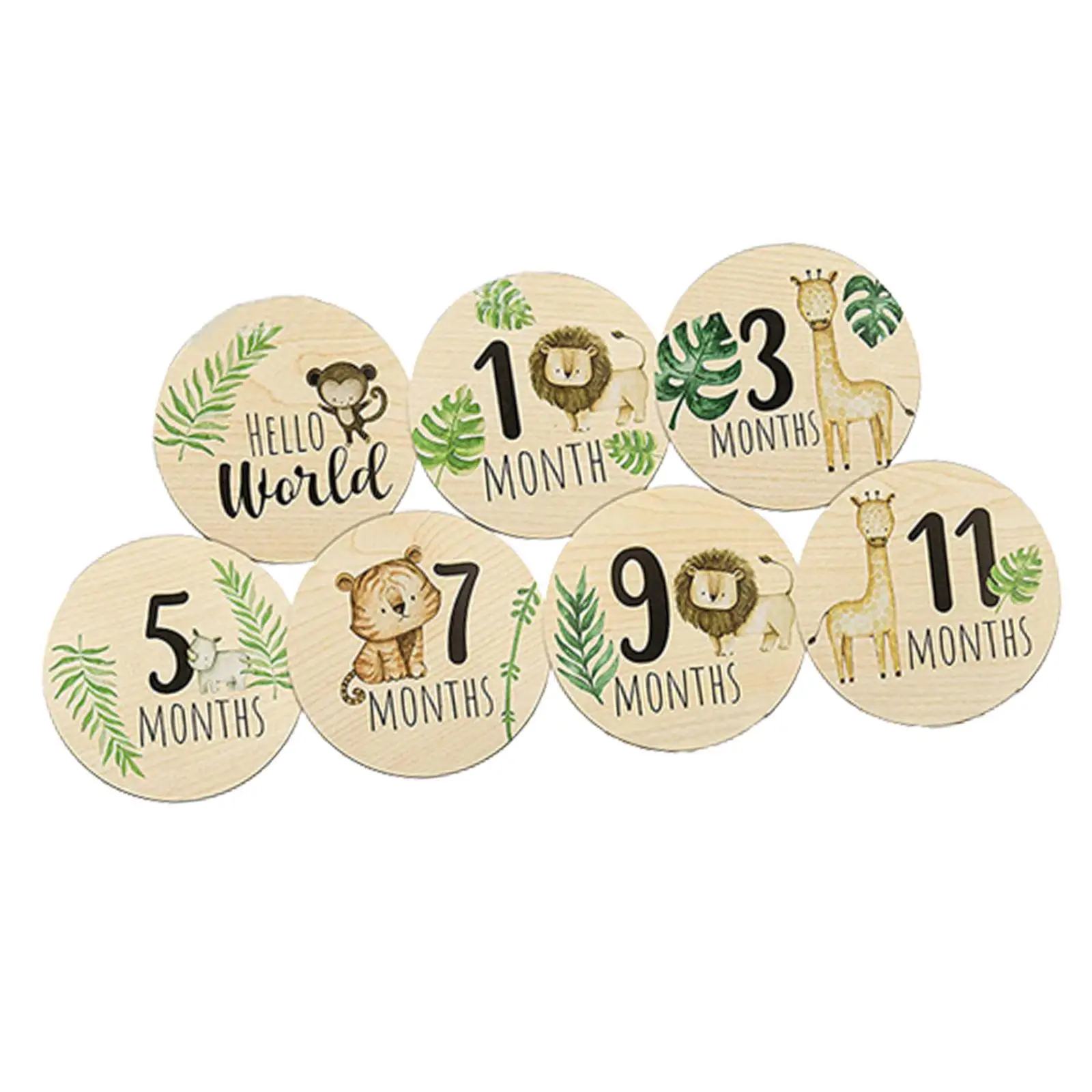 7Pcs Wooden Baby Milestone Cards Baby Announcement Cards for Shower