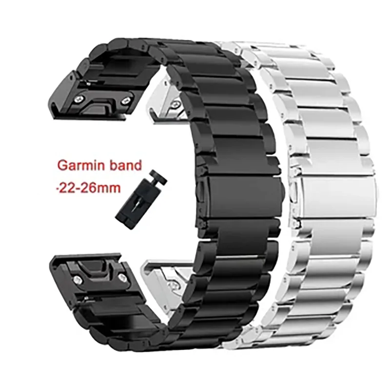 Premium Stainless Steel Watchband, 22mm/26mm - Enhanced Metal Strap