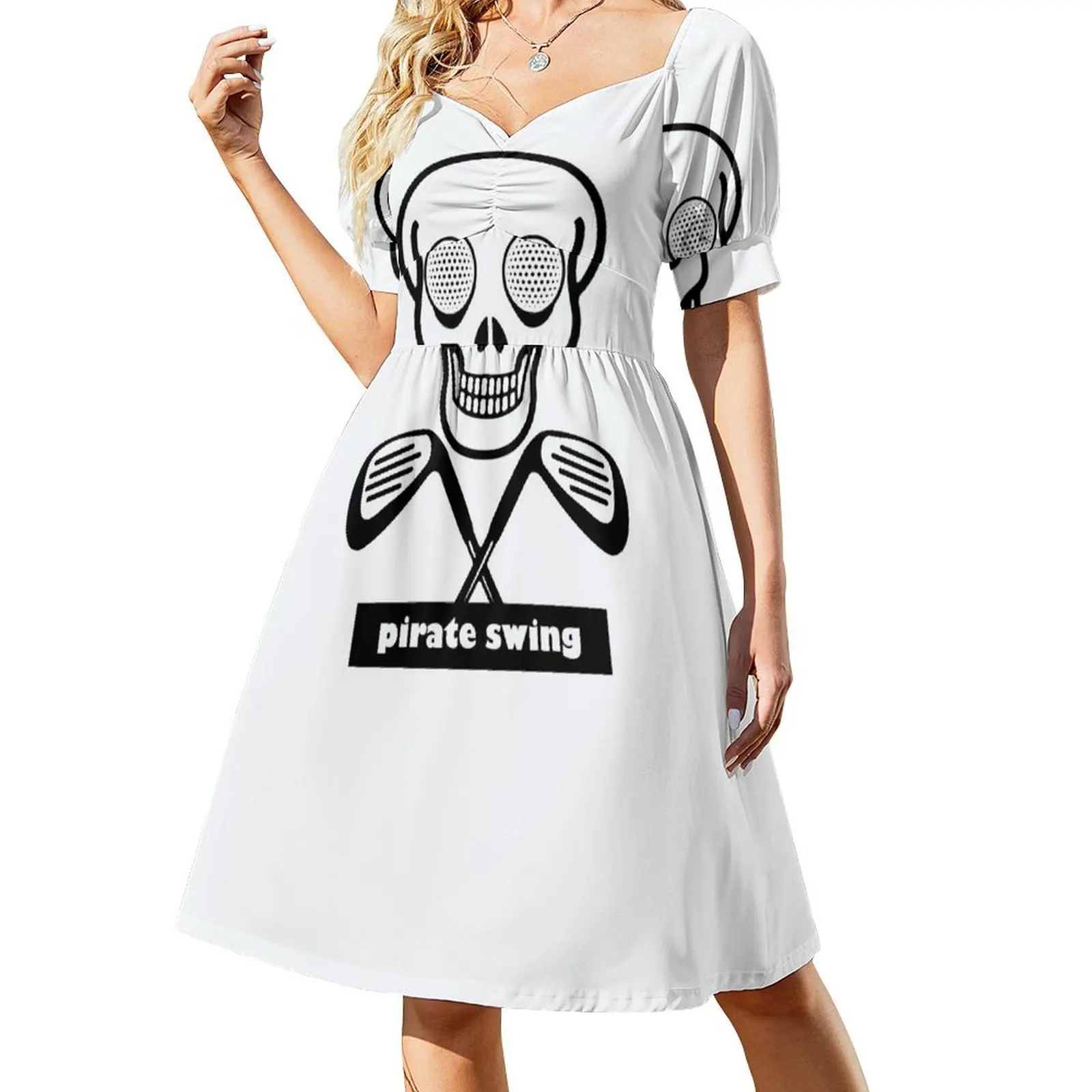 thumbnail image 1 of Vestido pirata de manga corta estilo swing para mujer, ropa de verano , novedades, vestidos de noche para mujer., 1 of 7