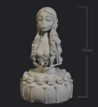 

70mm Resin Model Kits Zombie Bride Bust Figure Unpainted No Color RW-496