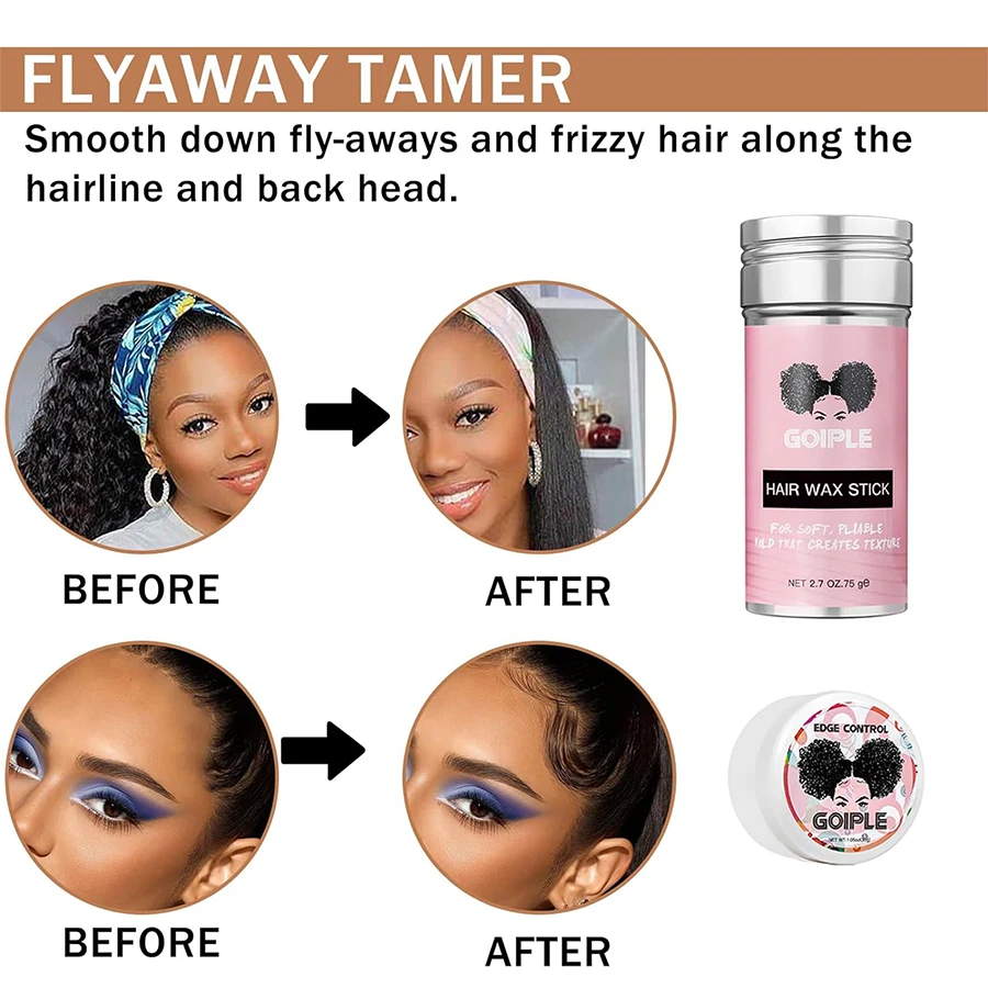 GOIPLE Tint Mousse Melting Spray for Wig Front Lace Glue Waterproof Hair System Adhesive Flyaway Wax Stick Edge Control Gel Kit 5