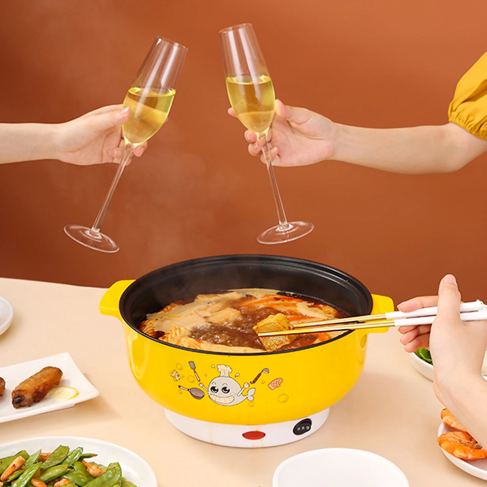 Single Layer Portable Electric Hot Pot Two Models Stainless Steel Liner Pot Home Dormitory Office Use