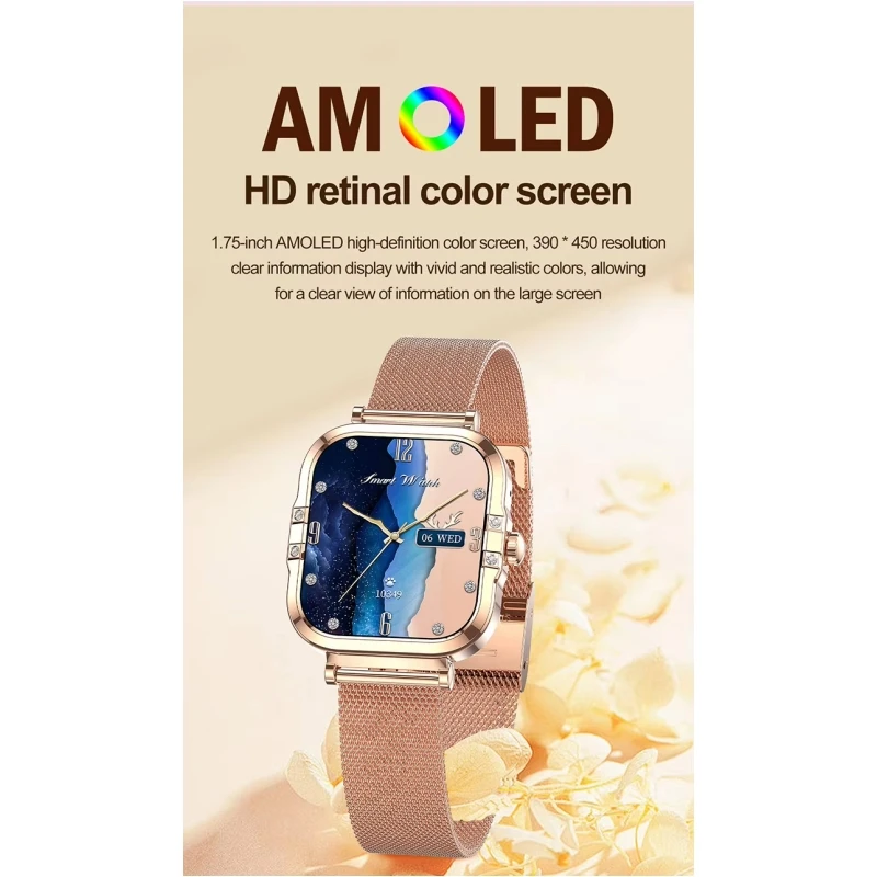 HK82 ������ ����Ʈ��ġ ������ 1.75��ġ AMOLED ��ũ�� Į�θ� NFC AI ���� �� ������ ���Ÿ� ���� ����Ʈ��ġ ����