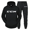 CCM Man Sets Hat Running Hoodie Sweatpants Men's Set 2PK Autumn Winter clothing Casual Woolen Hoodie suit Sportswear men sets 4