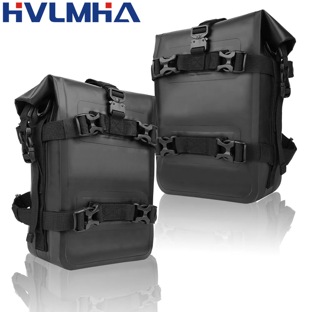 Sac De Guidon Moto Imperméable, 8L, Fixation Rapide, Convertible En Sac à Dos, Pour Barre De Protection, Randonnée, Camping
