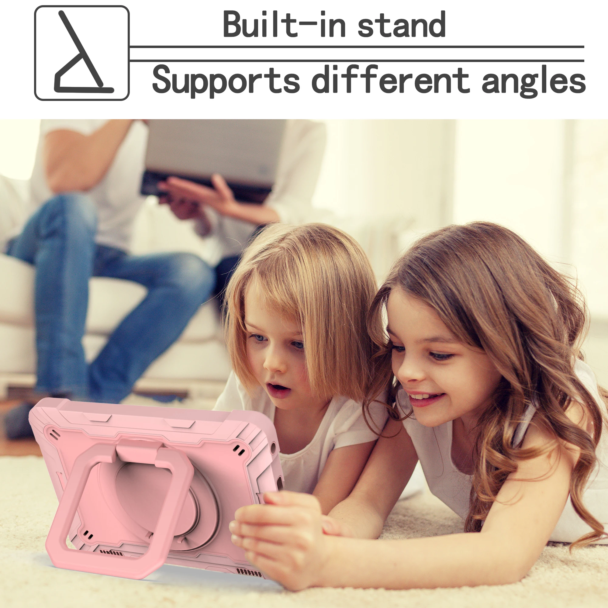 360 Rotating Shockproof Case with Handle Grip and Stand