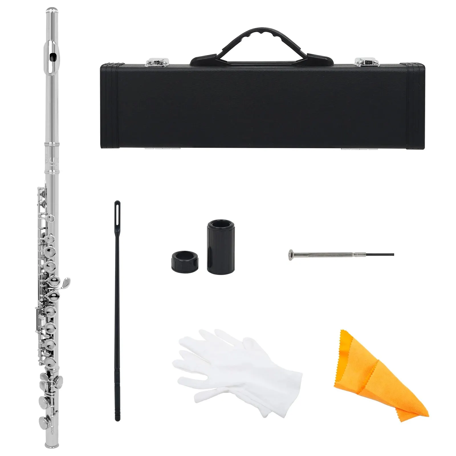 SLADE 16 Closed Open Holes C Key Professional Transverse Flute Concert Musical Instrument with Box Cleaning Cloth Stick Gloves musical instruments