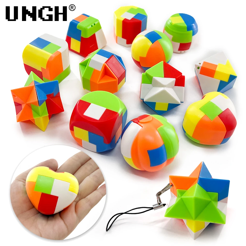 6pcs/set Luban 3D Puzzle Magic Cube Intellectual Children Lock Brain Teaser Game Educational Toys for Kids Adult Antistress fidget toys,puzzle toys,anti stress toys,puzzle cube,magic puzzle cube