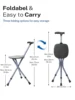 Lefeke Folding Canes with Seat Walking Stick Height Adjustment Cane Seat Foldable Anti-Slip Lightweight Walking Stick for Senior 2