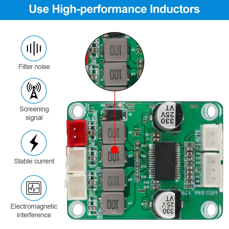 VIRE TPA3118 디지털 스테레오 오디오 증폭기 보드 2C030 AMP 30W+30W 2.0 채널 증폭기 모듈 DC 12-24V