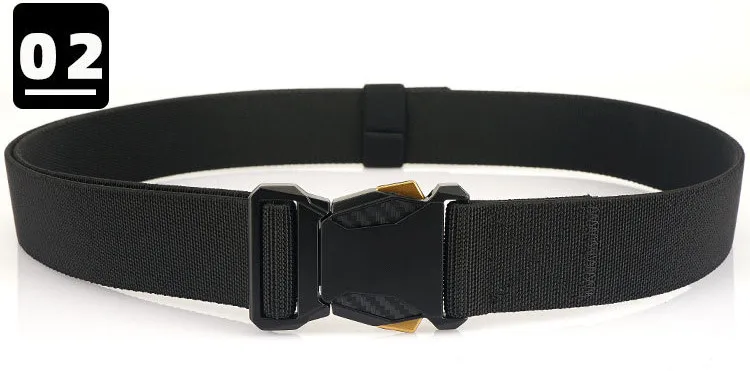 Echter taktischer Gürtel, Schnellverschluss, Outdoor-Gürtel, weiches echtes Nylon, Sportzubehör, schwarzer Gürtel für Männer und Frauen – Detail 5