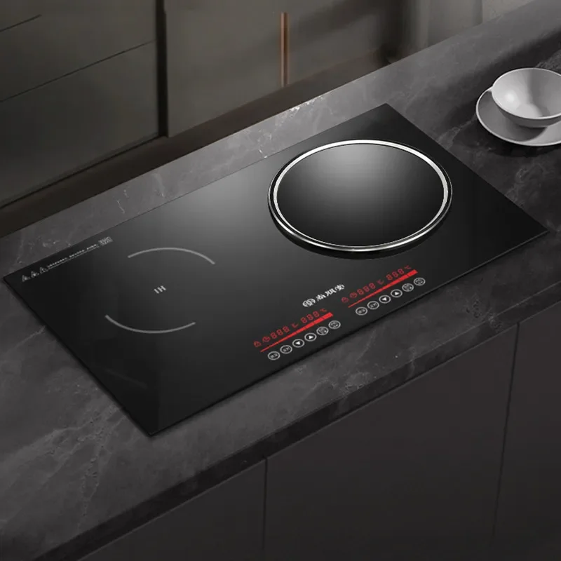 Dual Cooker Built-in Induction Cooker One Flat and One Concave Combination Induction Cooktop 3400W Kitchen Induction Hob 220V