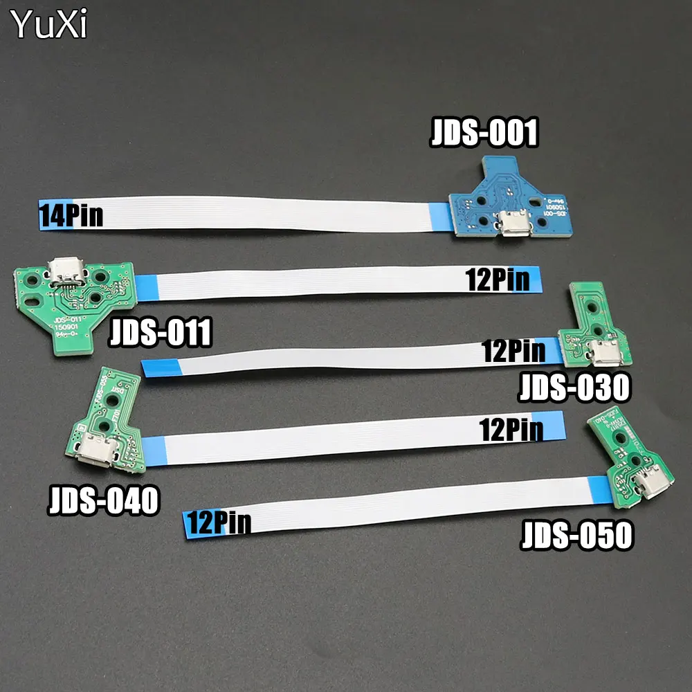 Yuxi für ps4 controller micro usb lade board port buchse buchse dock 12pin 14pin jds 001 011 030 040 055 stecker kabel