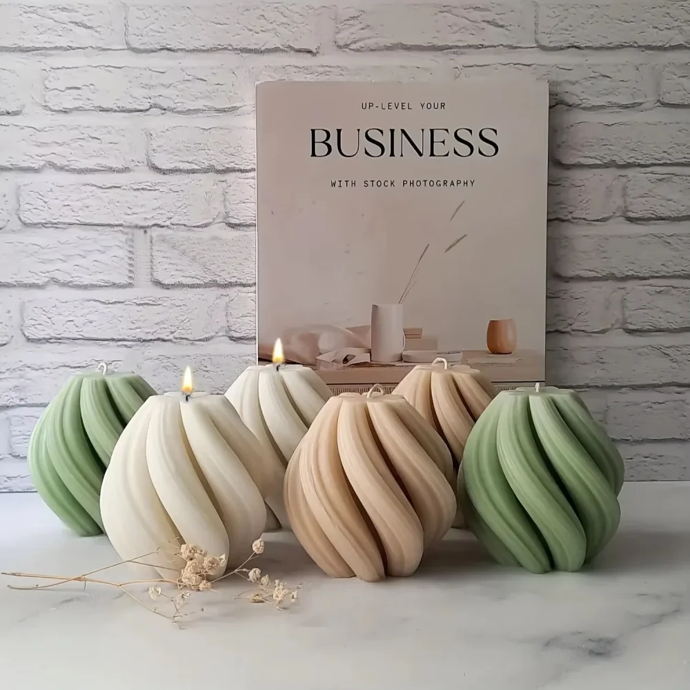 Candle Mold 1pc 3D Geometric Pillar Candle Mold for DIY Candle Making-Aromatherapy Resin Molds for Home Art Decor