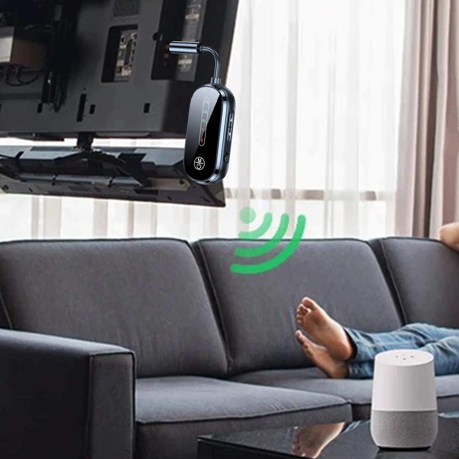 BT 5.4 저지연 듀얼 링크 항공기용 어댑터 무선 오디오 수신기 3.5mm 유선-무선 어댑터 (헤드폰/TV/자동차/PC용)