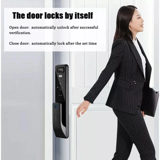 Face Recognition Door Lock Wifi Tuya APP Remote Control Voice Intercom Digital Electronic Smart Door Lock With Camera 5
