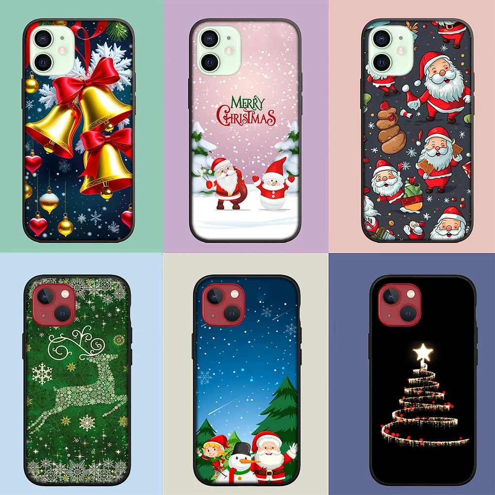 Festive Holiday Phone Case with Santa Claus and Christmas Tree Design