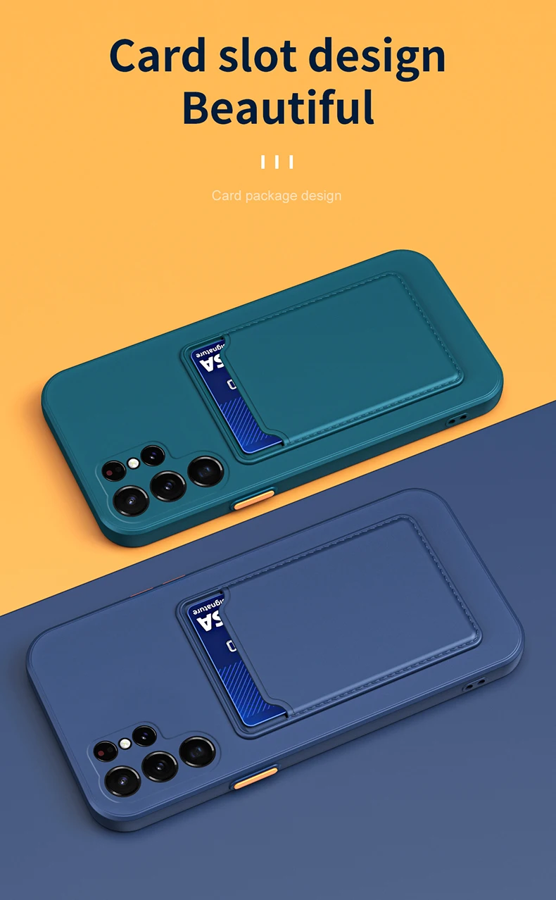 Wallet Card Holder Soft Silicone Case For Samsung S22 S21 S20 Ultra Plus A52 A32 A22 A12 A73 A53 A13 A33 A23 A71 A51 Fun_voghion.com