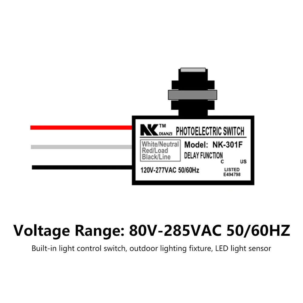 Ac 120V-277V-Lichtschakelaar Led Lamplichtsensor Schemering Naar Dageraad Sensor Foto-Elektrische Schakelaar Licht Fotocel Sensor Licht