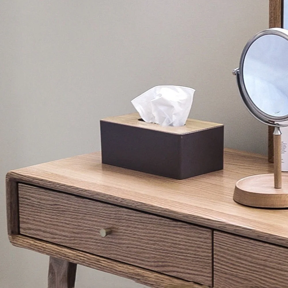 1pc Nordic Wind Solid Wood Lid Plastic Tissue Box Hotel Hotel Tissue Storage Home Desktop Decoration tissue box tissue dispenser napkin holder