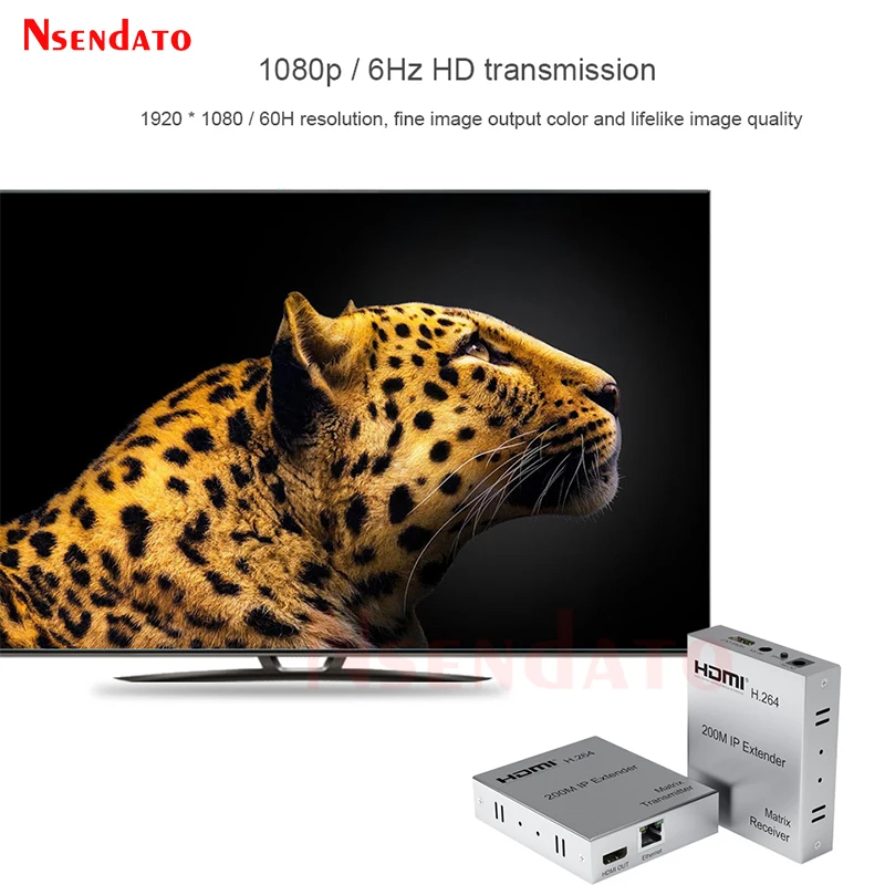 1080P Multi HDMI IP Extender 200M HDMI Ethernet IP Network Transmitter Receiver Extender For PS5 TV PC laptop HDTV