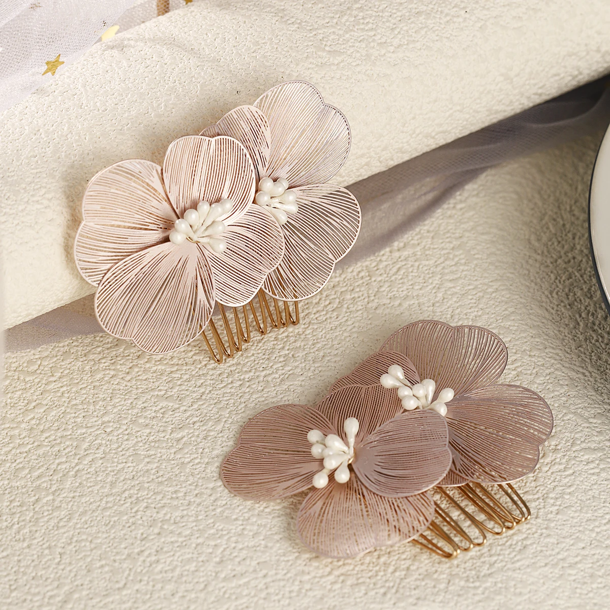 Modische 1/2 Stück/Set Perlen-Haarspangen für Frauen, silberne Braut-Haaraccessoires, Hochzeitsschmuck, Kopfschmuck für Frauen und Mädchen – Detail 5