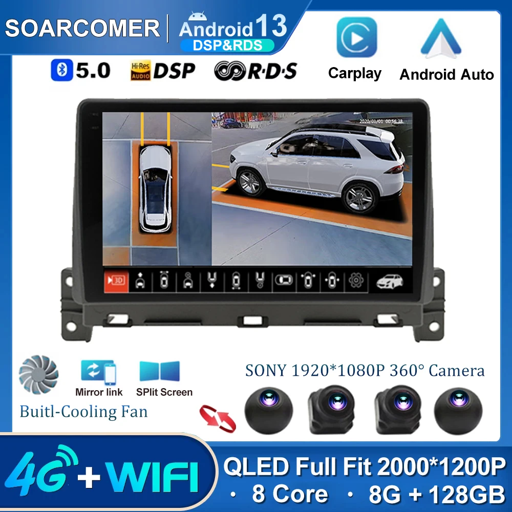 

Android 13 QLED 7862 для Grote Muur Wingle 7 2018-2021 4G Wifi Авторадио Навигация Gps камера Android Авто DSP Carplay стерео D