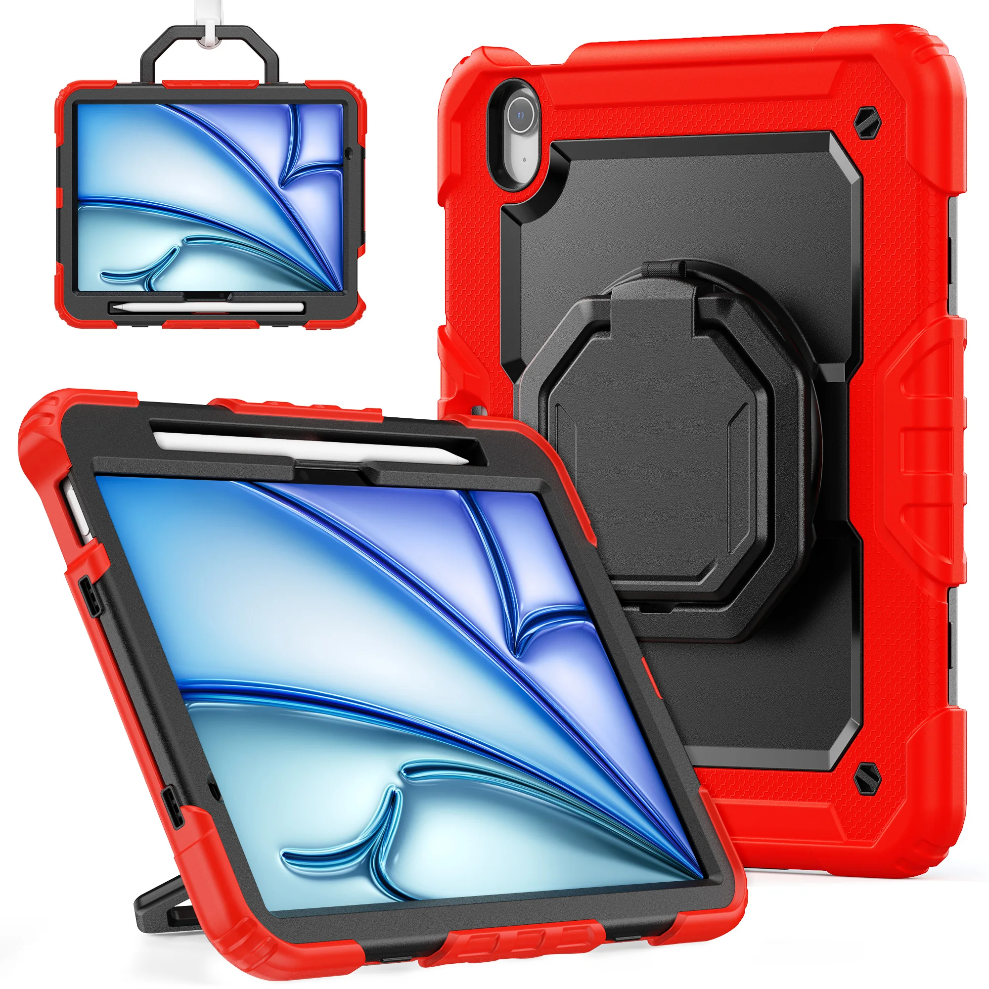 360° Rotating Kickstand Case with Detachable Hand Strap