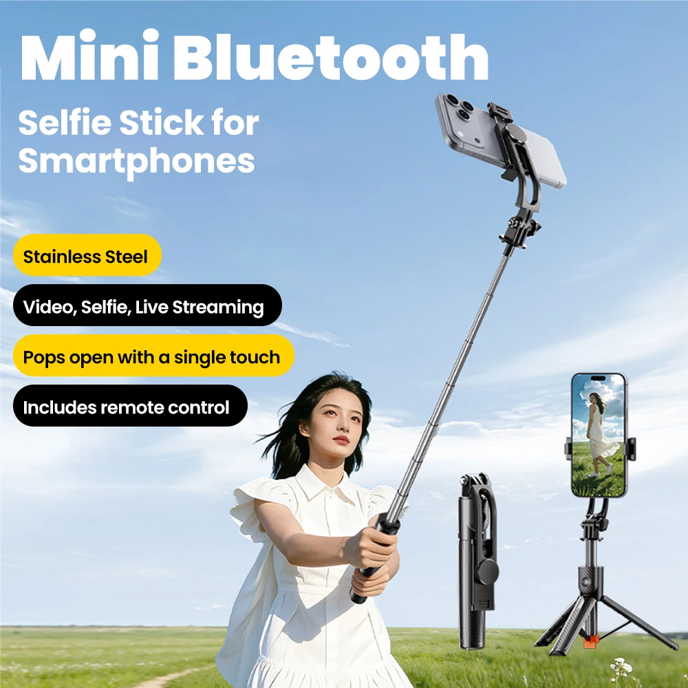 Portable Bluetooth Selfie Stick Tripod For Smartphones Extendable_voghion.com