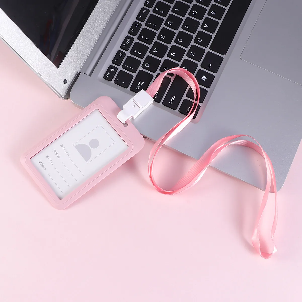 배지 홀더 랜야드, 직장/학교 ID 카드 케이스용 투명 앞면 창이 있는 간편하게 접근 가능한 랜야드 배지 홀더 케이스