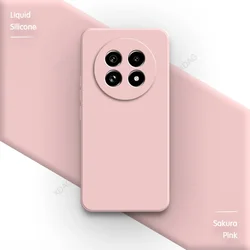 Elegant Liquid Silicone Square Phone Case - Soft & Fashionable Classic Cover for Realme 13 Pro (Sakura Pink)