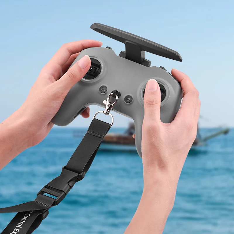 Dragon Touch cordon télécommande drone Avata FPV, lanière cou gris clair avec mousqueton.