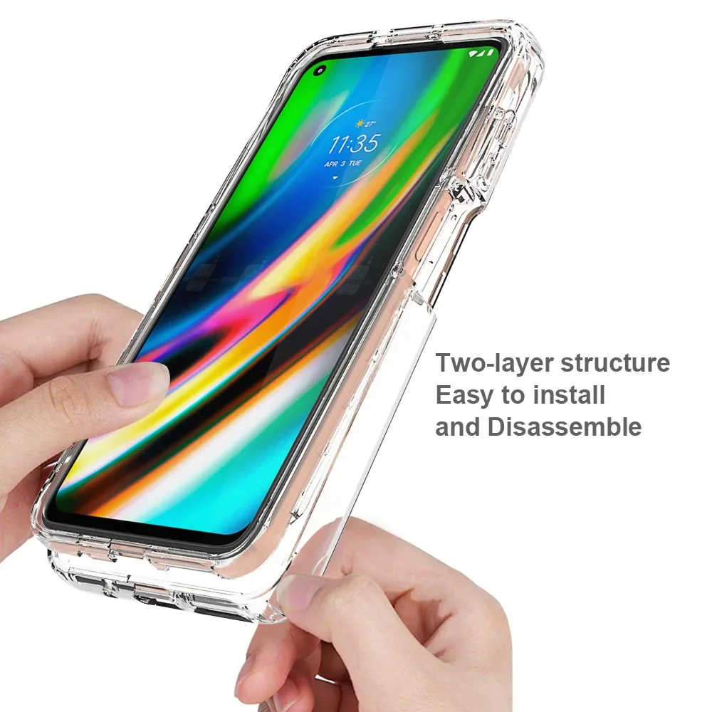 TPU-hoes voor Motorola Defy 2 HD gehard glas, siliconen bumper beschermende achterkant van de behuizing - 9 hardheid anti-kras schermbeschermer voor Motorola Defy 2 (6,5 inch) - KE68