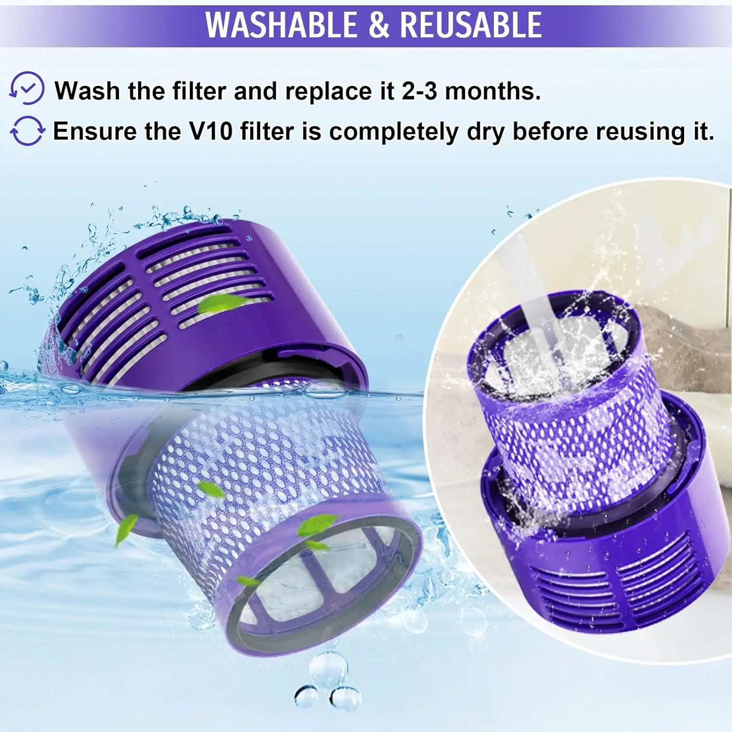 Filter Hepa Accessories Robot vacuum cleaner washable filter Replacement cleaning Spare Parts For Dyson V10 SV12