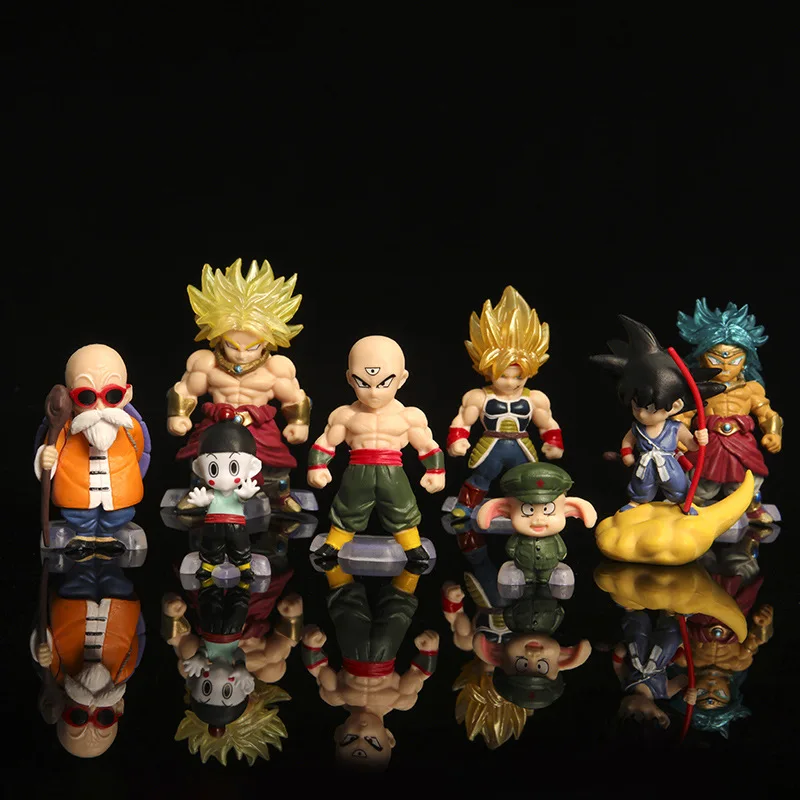 5.5Cm Dragon Ball Collection Anime Doll Toy Decorations Goku Master Roshi Oolong Tien Shinhan Combinato Figure Toys Home Ornament