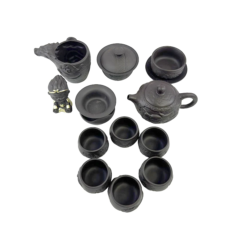 Purple sand Kung fu tea set original miner home tea infuser set Chinese teapot cover bowl cup new model