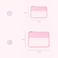 PVC Transparent Cosmetic Bag Women Girl Clear Multicolor Makeup Storage Bag Flat Zipper Bag Waterproof Travel Cosmetic Brush Bag 2