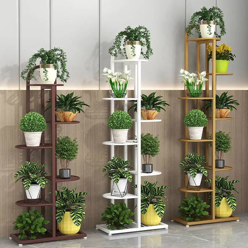 Luxury Multi-Layer Iron Plant Stand for Indoor Living Room Balcony Succulents Hanging Orchids Flower Stand Pots Holder